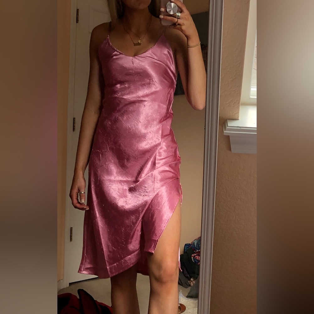 Vanessa Mooney Pink lala slip dress #vanessamooney #dress #weddingguest #pink